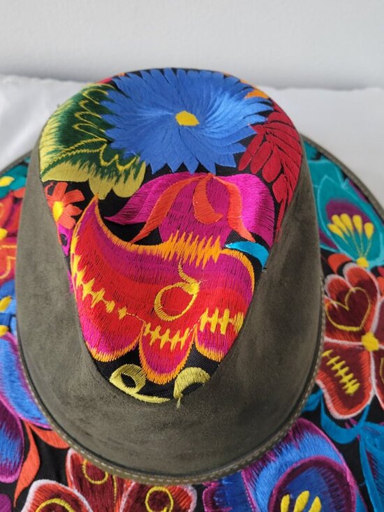 NEW | Handcrafted Guatemalan Artisan Hat | Statement Fedora | Olive Green main image 11